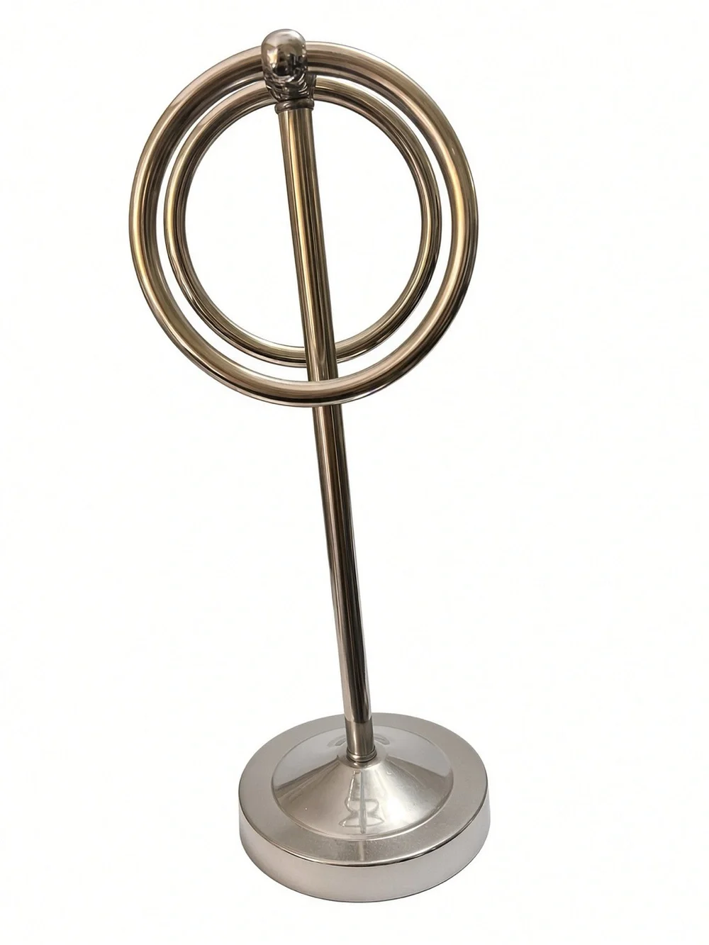 Chrome Hand Towel Stand Double Ring Freestanding Holder